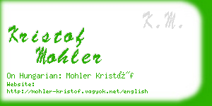 kristof mohler business card